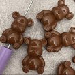 画像1: チョコ色クマビーズ大　艶あり2個 (1)