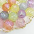 画像1: オーロラミルキーかぼちゃビーズ　約30個 (1)