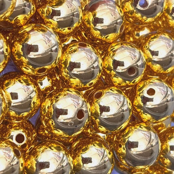 画像1: ゴールドビーズ　アクリル鍍金 (1)