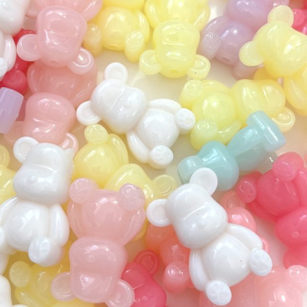 画像1: ミルキークマビーズ　カラーmix 約500g (1)