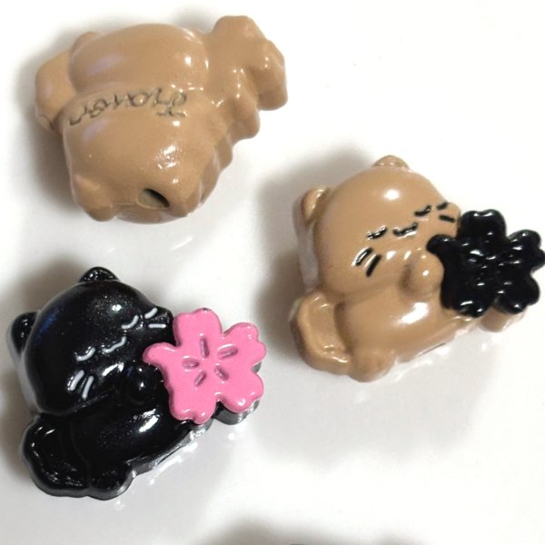 画像1: 合金ビーズ　さくら猫　 2個 (1)