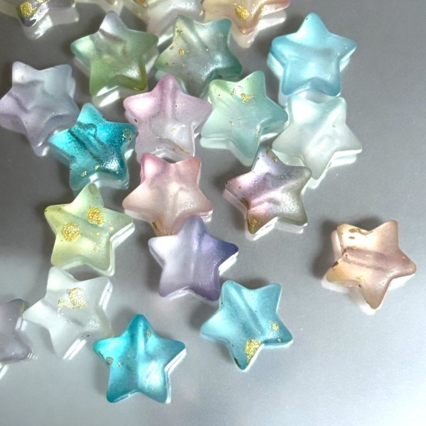 画像1: フロストmixお星様ビーズ　10mm おたま (1)