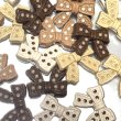画像1: 合金ビーズ　ドットリボンナチュラルブラウンmix 量り売り　5個　 (1)