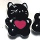 ハートピンク黒猫