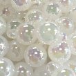 画像1: カン付きビーズ　ミルキーオーロラ14mm 量り売り約20個　34g (1)