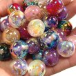 画像1: クリア金箔グリッターハーフミラービーズ16mm 量り売り約10個 (1)