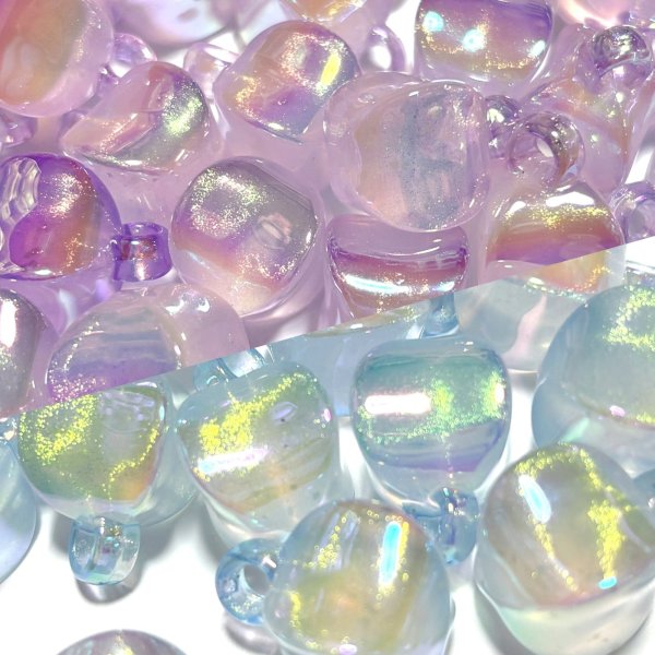 画像1: 夜光カン付ランタンビーズ　ABギャラクシー　約17.7×12mm 量り売り10個 (1)