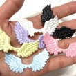 画像1: サテン羽パーツ　貼り付け用　10枚 (1)