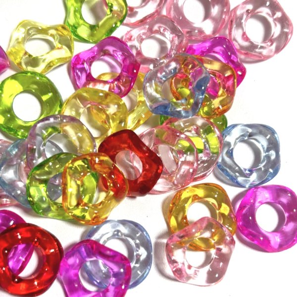 画像1: クリア波ロンデルmix  約15mm 量り売り約40g (1)