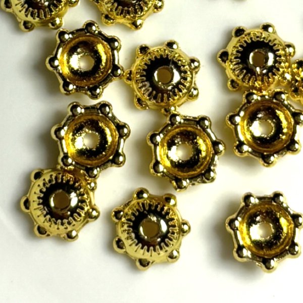 画像1: ビーズキャップ合金B　約6mm　量り売り約30個 (1)