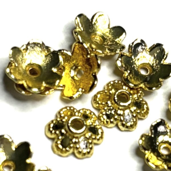 画像1: ビーズキャップ合金A　約6mm　量り売り約30個 (1)