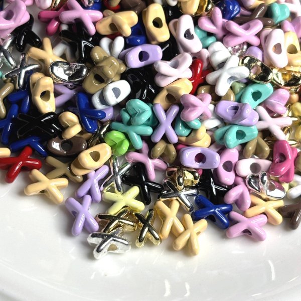 画像1: 合金ビーズ　miniクロスmix　約4×6mm 量り売り約30個　 (1)