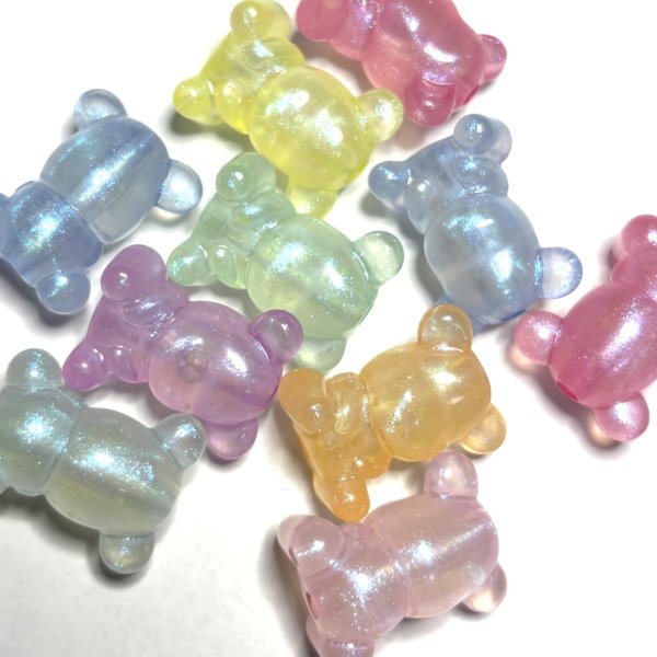 画像1: 夜光微粒子ラメクマビーズ 量り売り10個　約23mm (1)