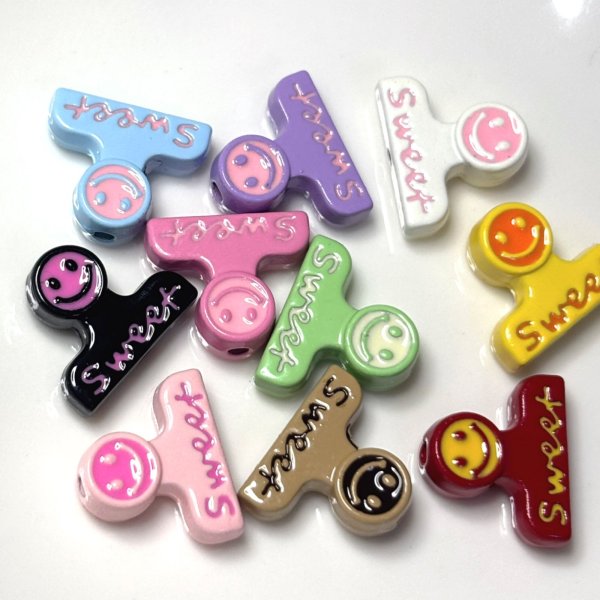 画像1: 合金ビーズ　スマイルクリップ　 量り売り4個　 (1)