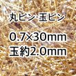 画像1: 金具　玉ピン丸ピン　玉2mm 0.7×30mm (1)