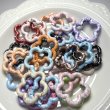 画像2: カラビナ　ペイントフラワー ランダムmix　5個 (2)