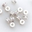 画像2: 合金ビーズパーツ　ラインストーンロンデル4mm　5個 (2)