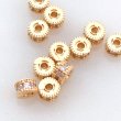 画像1: 合金ビーズパーツ　ラインストーンロンデル4mm　5個 (1)