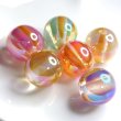 画像1: 小オーロラクリアストライプビーズ　約12mm　4個 (1)
