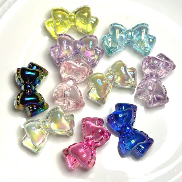 画像3: オーロラリボンビーズ色ランダムmix　量り売り10個　アクリル (3)