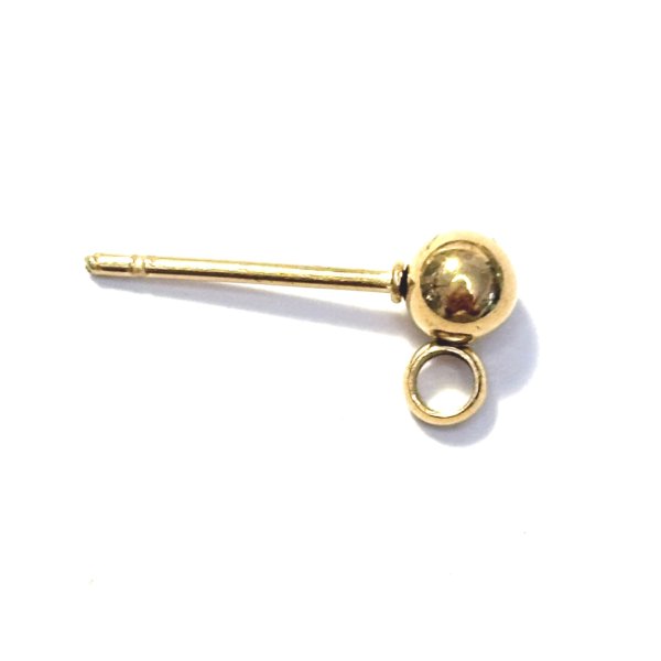 画像1: 金具　横穴金色ポストピアス　10pcs５ペア (1)