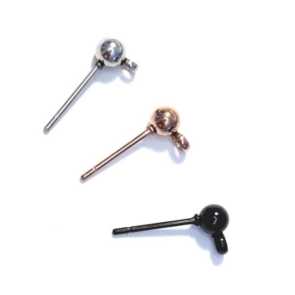 画像1: 金具　ポストピアス　10pcs５ペア　色選択 (1)